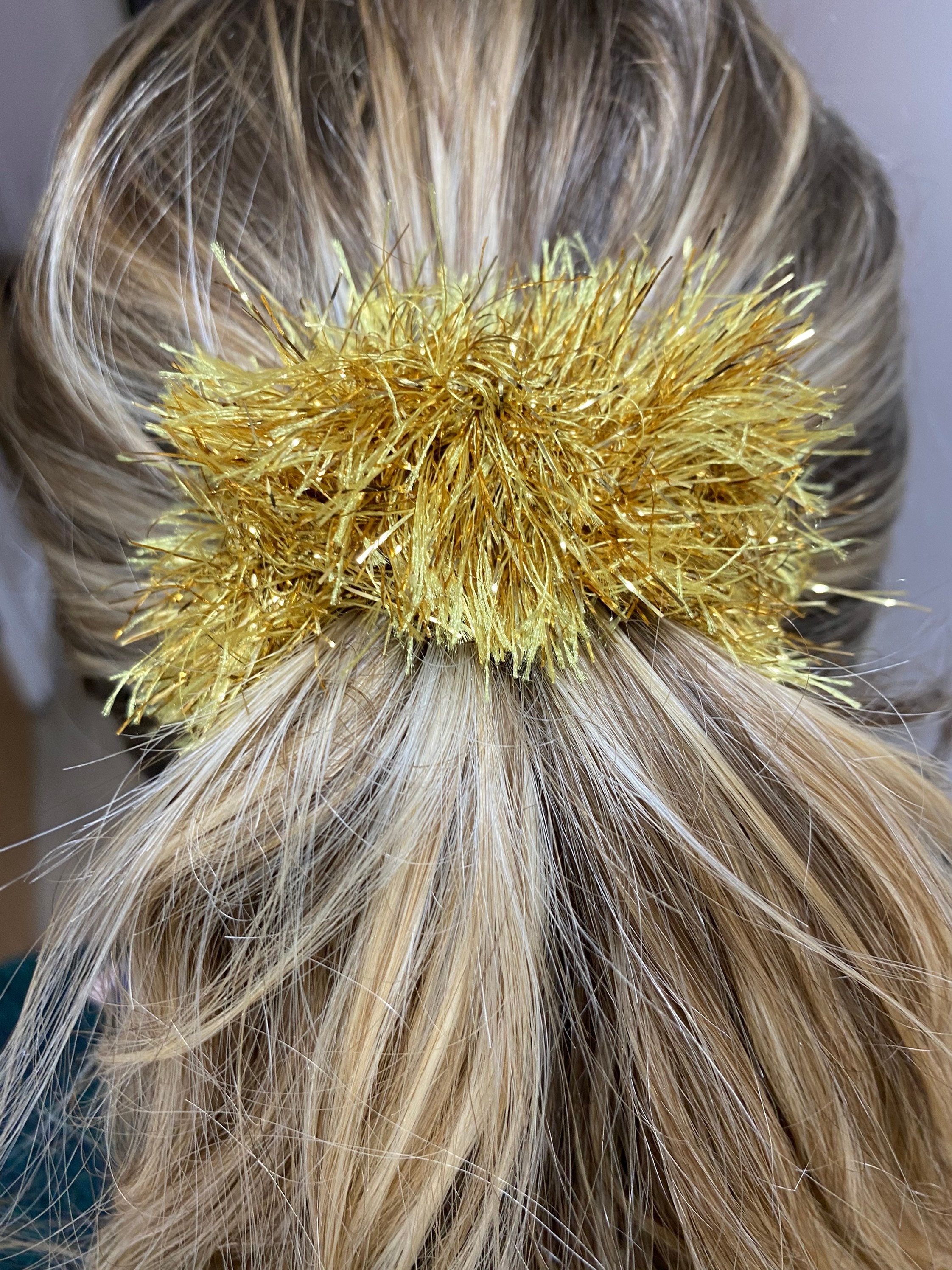 Tinsel Hair Scrunchies Christmas Hair Accessories Etsy UK