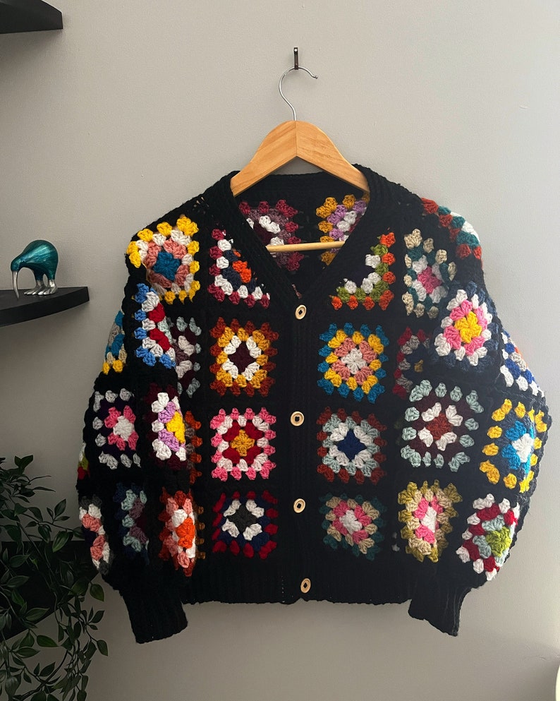 Granny Square Cardigan crochet pattern downloadable PDF image 1