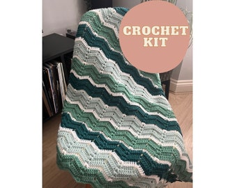 Riptide blanket crochet kit - ripple blanket - perfect gift for crafty beginners!