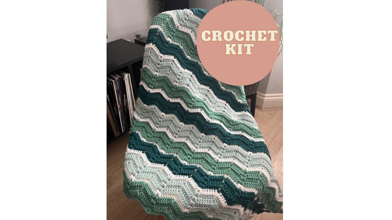 Riptide blanket crochet kit ripple blanket perfect gift for crafty beginners image 1