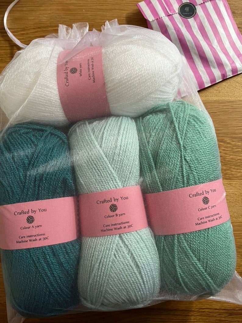 Riptide blanket crochet kit ripple blanket perfect gift for crafty beginners Greens