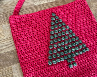 Christmas tree tote bag crochet pattern - downloadable PDF