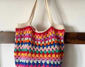 Granny Stitch Market Bag crochet pattern - downloadable PDF
