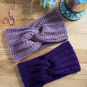 Twisted ear warmer crochet pattern downloadable PDF image 6