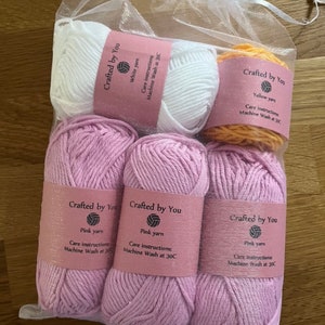 Häkelset Gänseblümchen-Einkaufstasche perfektes Geschenk für handwerklich begabte Anfänger Pink