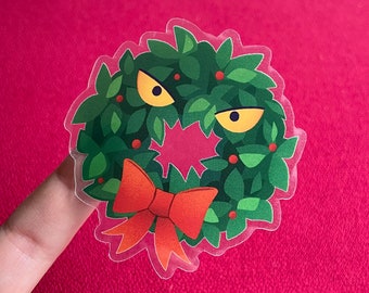 Der Alptraum vor dem Weihnachtskranz / Weihnachtsmonster Kranzaufkleber / Jack Skellington Disney Aufkleber