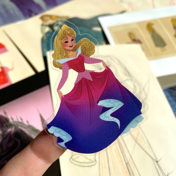 Sticker Belle au bois dormant / Sticker Belle au bois dormant Aurore / Sticker transparent Princesse Disney