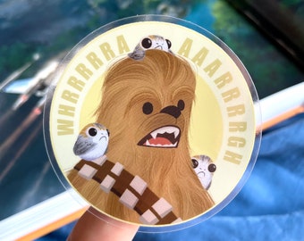 Chewbacca Star Wars Aufkleber / Wookie Aufkleber / Star Wars Porg Aufkleber