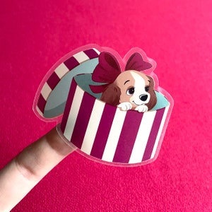 Sticker La belle et le clochard / Sticker femme / Sticker femme chiot Noël / Stickers chien Disney