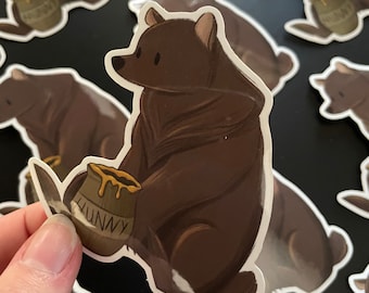 Aufkleber Bär mit Honig