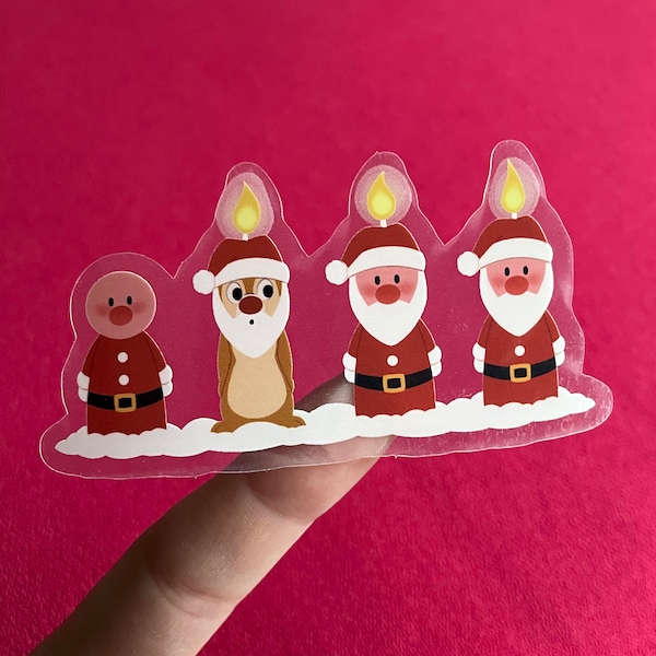 Chip and Dale Santa Sticker / Disney Sticker / Pluto’s Christmas Tree Dale / Chipmunks Christmas Stickers