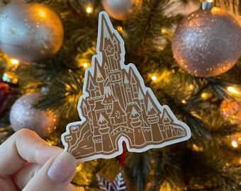Lebkuchen Disneyland Paris Schloss Aufkleber / Schloss Aufkleber Dornröschen / Weihnachtsaufkleber / Keksaufkleber