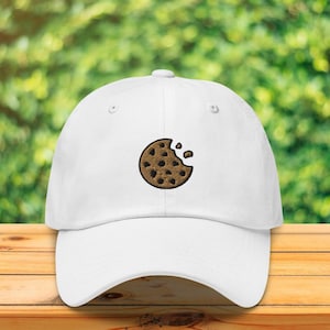 Cookie Hat, Foodie Hat, Dad Hat, Denim Hat, Embroidered Hat, Cute Hat, Dad Cap, Chocolate Chip Cookie, Baker Hat, Cookie Lover