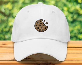 Cookie Hat, Foodie Hat, Dad Hat, Denim Hat, Embroidered Hat, Cute Hat, Dad Cap, Chocolate Chip Cookie, Baker Hat, Cookie Lover