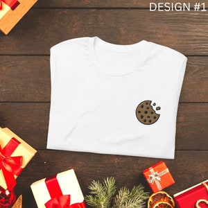 Cookie Shirt, Foodie T-Shirt, Embroidered T-Shirt, Cute Cookie Shirt, Chocolate Chip Cookie, Baker T-Shirt, Cookie Lover, Foodie Gift