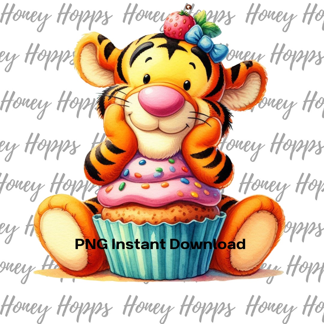 Tiger Cupcake, Birthday , Digital Art, Sublimation, Png, Clip Art - Etsy