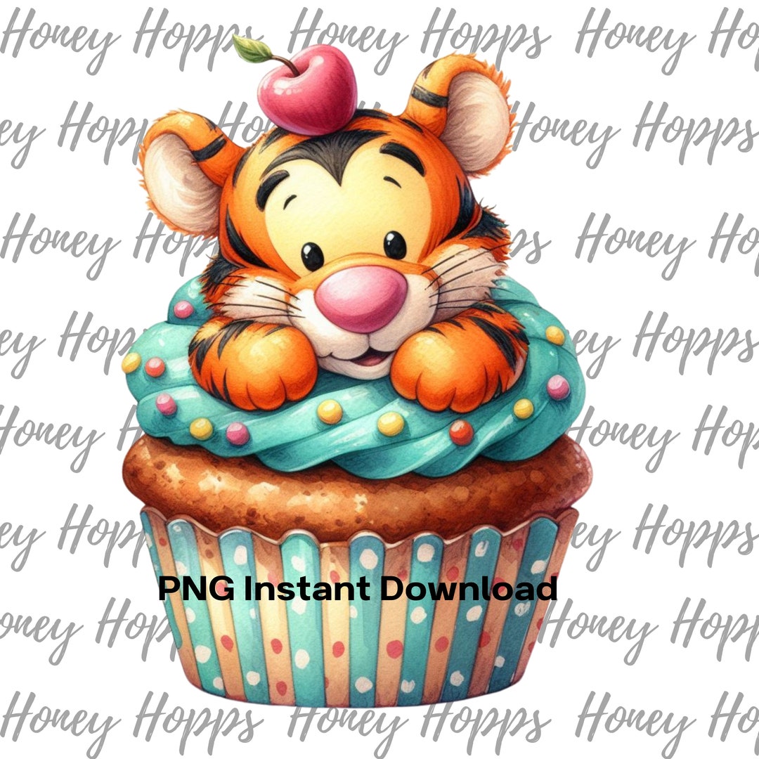 Tiger Cupcake, Birthday , Digital Art, Sublimation, Png, Clip Art - Etsy