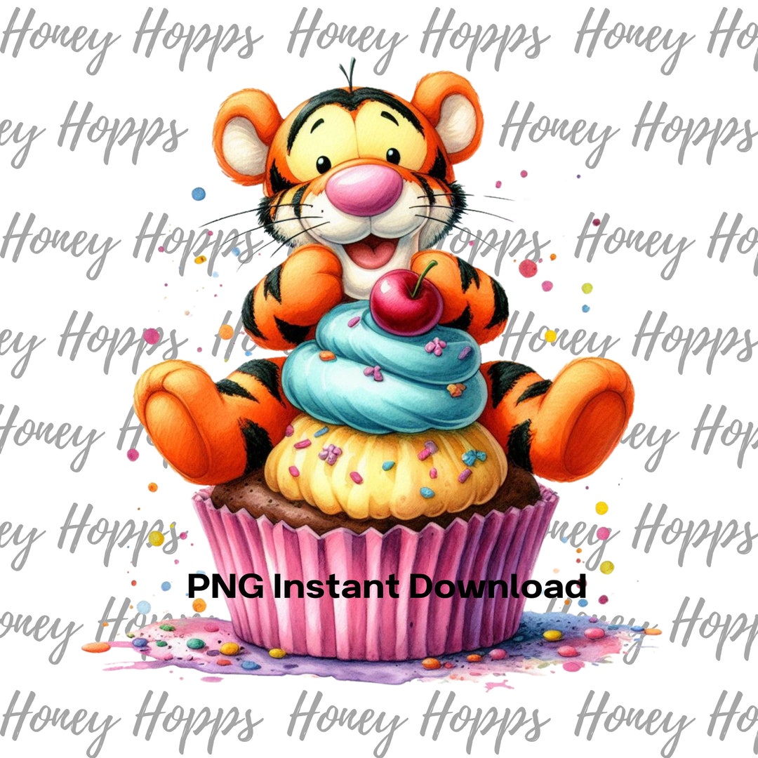 Tiger Cupcake, Birthday , Digital Art, Sublimation, Png, Clip Art - Etsy