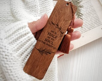 Wood bookmark Achilles and patroclus Engraved wooden bookmark with tassel Greek mythology wood book mark gift Last minute gifts