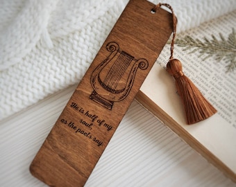 Custom wood bookmark Engraved wooden bookmark with tassel Personalized greek mythology avid reader gifts for best friend Book merch