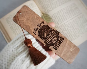 Adventure bookmark Engraved wooden bookmark with tassel Outdoor enthusiast gift Travel Wanderlust Mountain Nature Camping Roommate gifts