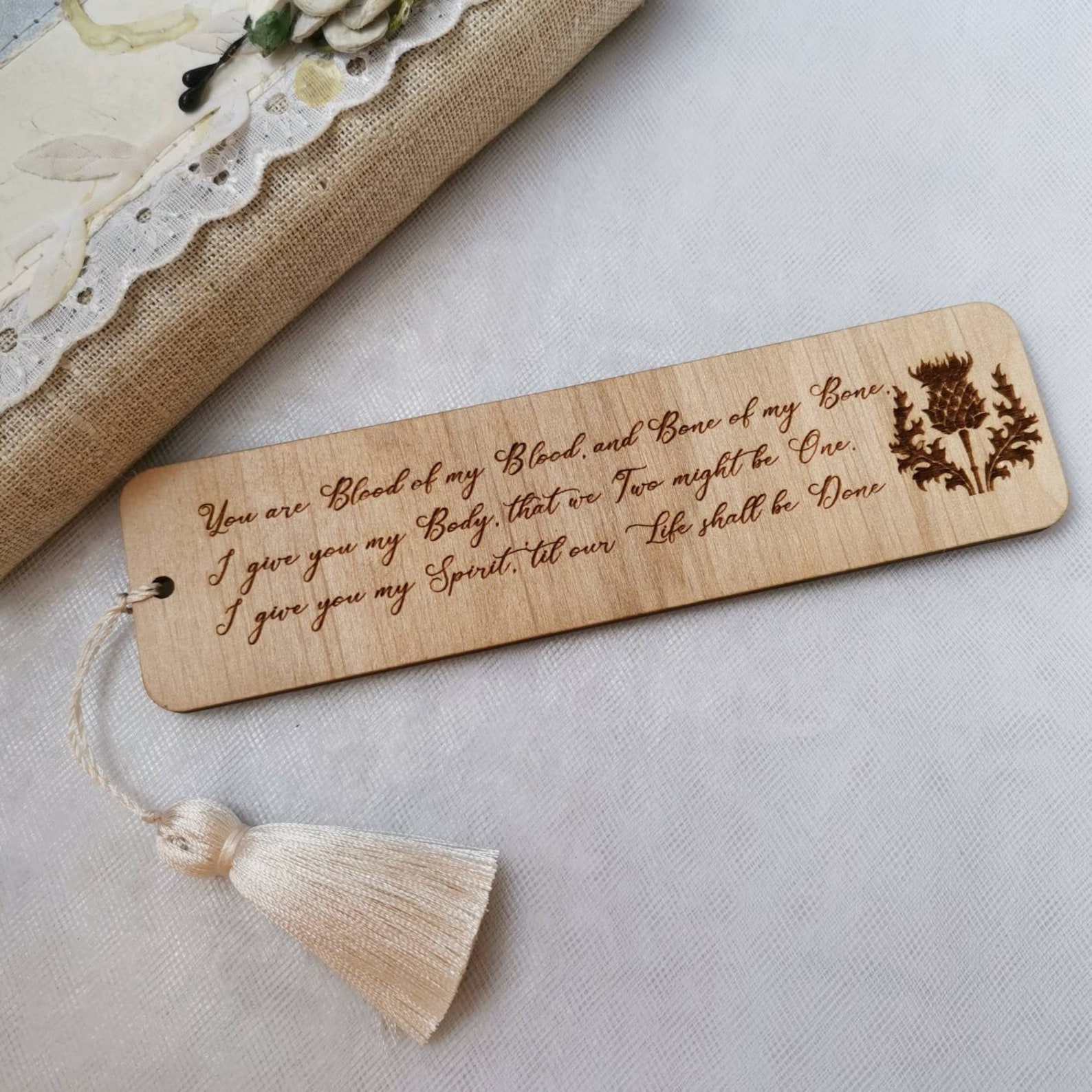 Outlander Bookmark Scottish Thistle Gifts Engraved Wooden - Etsy Australia