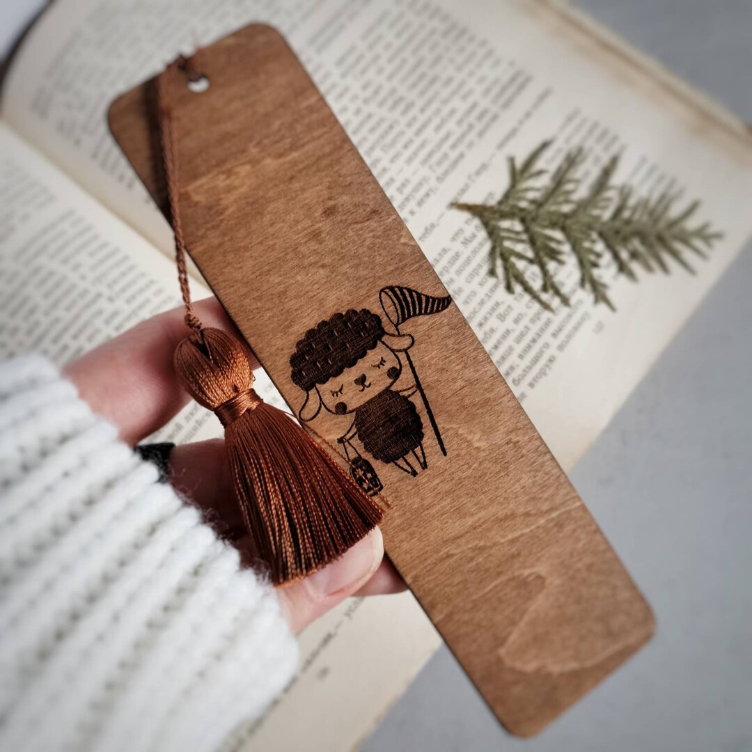 Sheep Bookmark Farm Animal Engraved Wooden Bookmark With Etsy