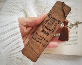 Wood bookmark Engraved wooden bookmark with tassel Greek mythology wood book mark Roommate last minute birthday gift