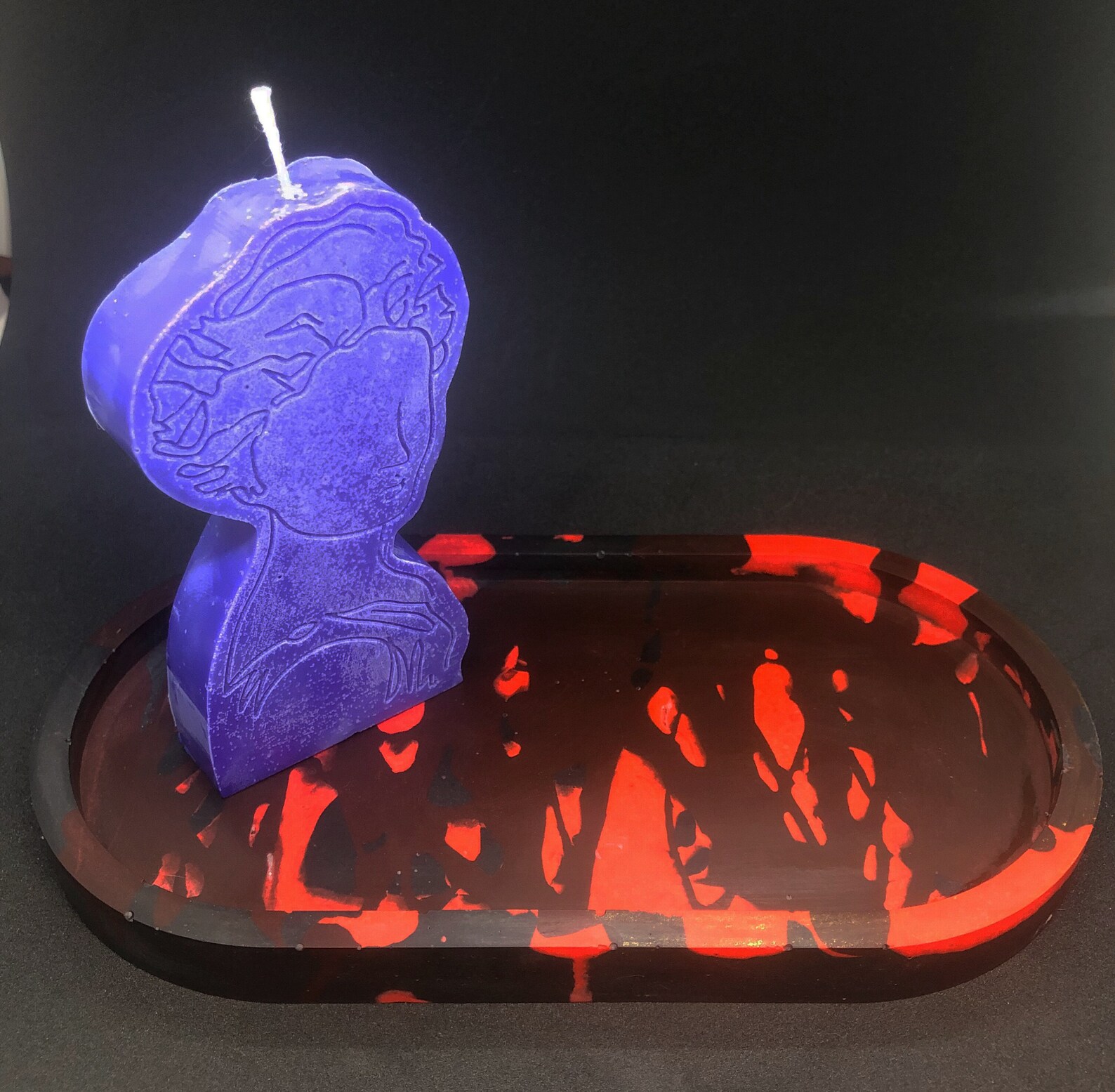 World Painted Blood Jesmonite Tray Etsy