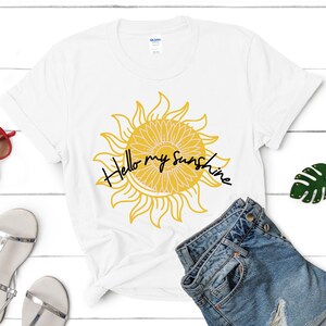 Hello My Sunshine Shirt; Sun shirt; happy shirt; trendy tee; inspirational shirt; Summer Shirt; Hello Sunshine shirt