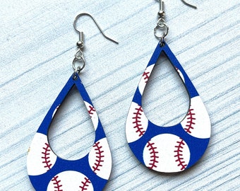 Baseball Themed Laser Cut Earrings | Lightweight | Unique | Jewelry | Weightless | Stylish | Trendy | Baseball