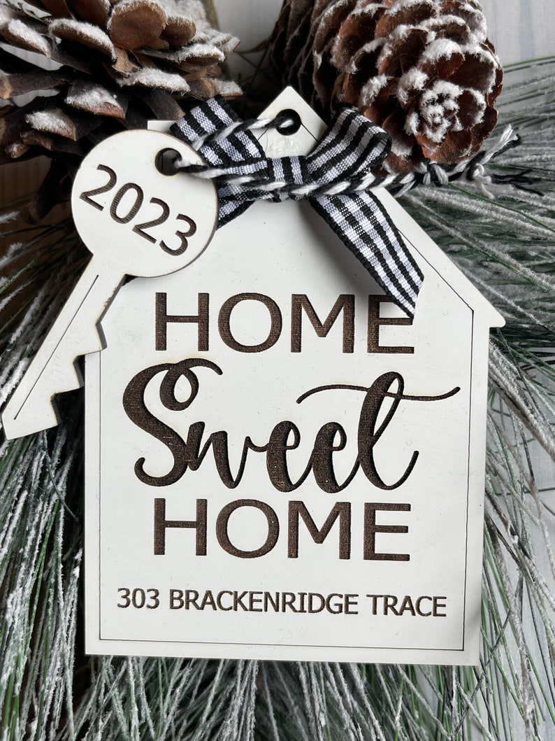Personalized Home Sweet Home Ornament Christmas New Home Housing Boom House 2022 2023 Tree Decor Key Address image 4