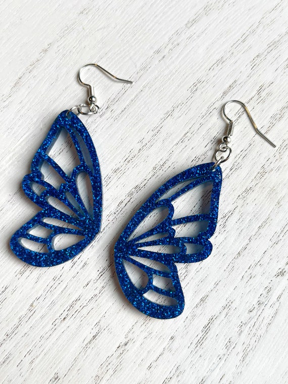 Sparkly butterfly earrings deals