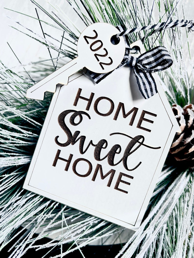 Personalized Home Sweet Home Ornament Christmas New Home Housing Boom House 2022 2023 Tree Decor Key Address image 6