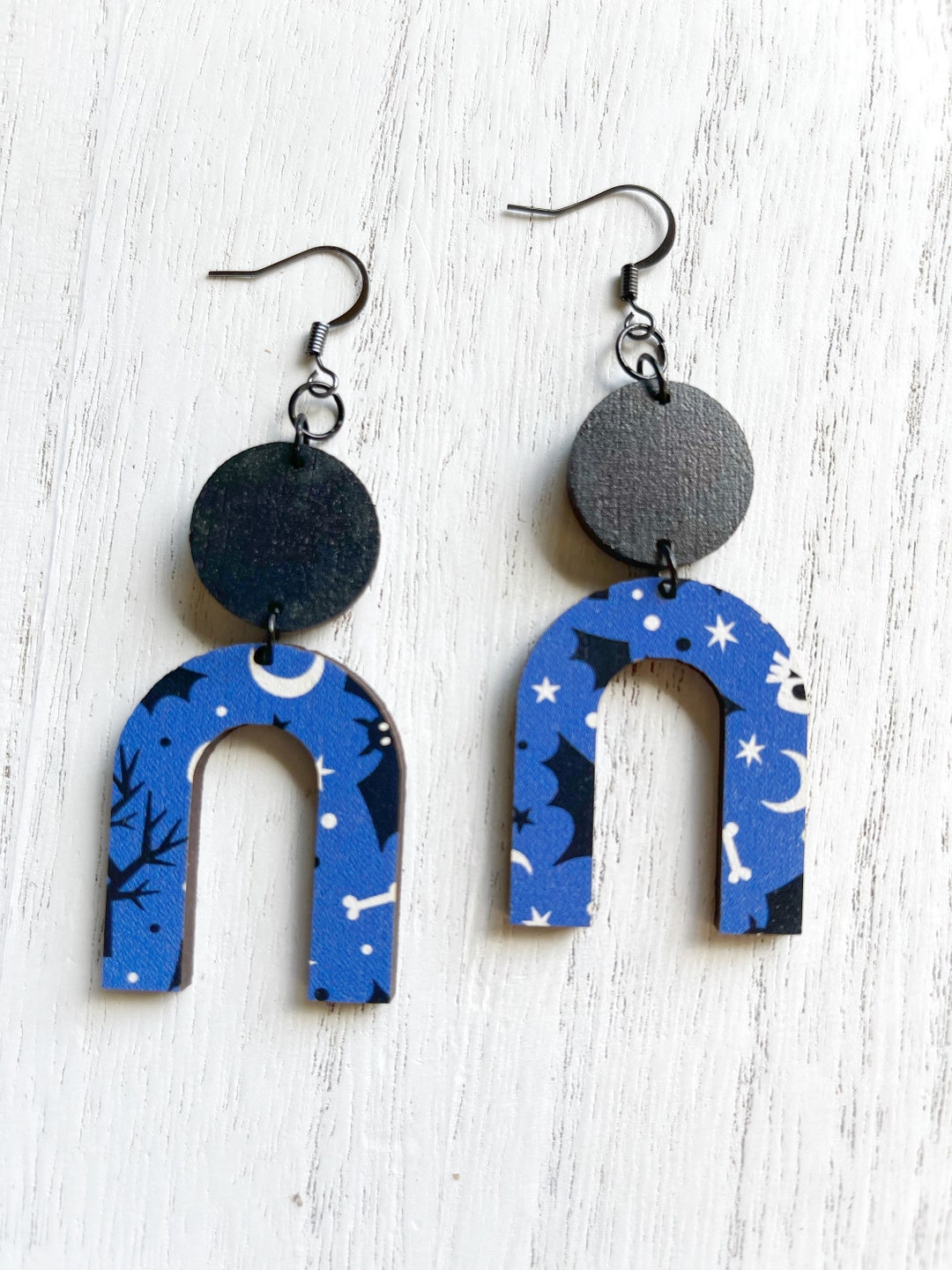 Halloween Themed Earrings Halloween Dangle Earrings Bats Boho Geometric