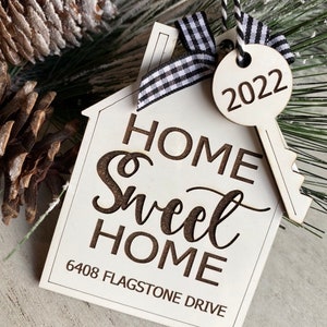 Personalized Home Sweet Home Ornament Christmas New Home Housing Boom House 2022 2023 Tree Decor Key Address image 5