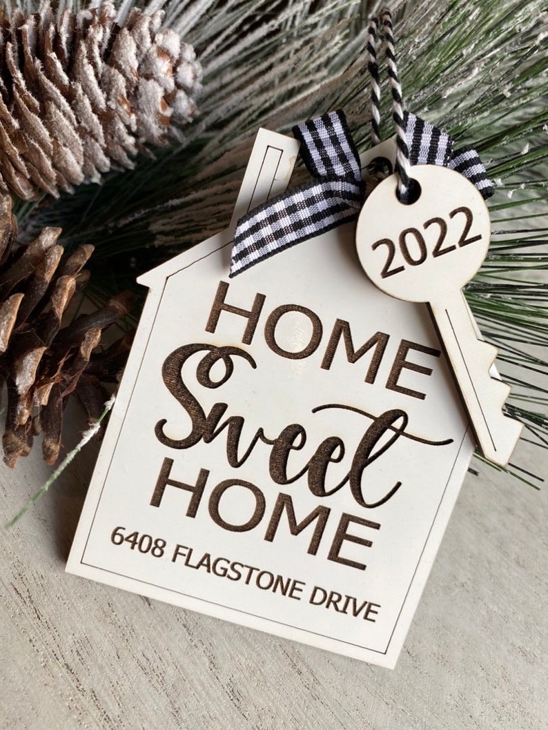 Personalized Home Sweet Home Ornament Christmas New Home Housing Boom House 2022 2023 Tree Decor Key Address image 5