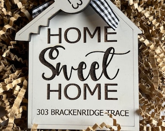 Personalized Home Sweet Home Ornament | Christmas | New Home | Housing Boom | House | 2022 | 2023 | Tree | Decor | Key | Address