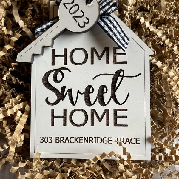 Personalized Home Sweet Home Ornament | Christmas | New Home | Housing Boom | House | 2022 | 2023 | Tree | Decor | Key | Address