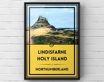 Lindisfarne Holy Island Northumberland Travel Poster