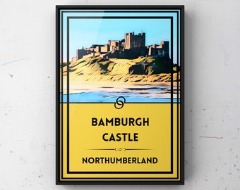 Bamburgh Castle Northumberland Travel Poster