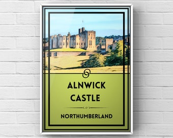 Alnwick Castle Northumberland Travel Poster