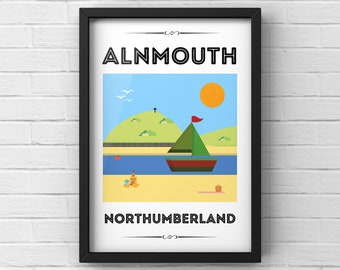 Alnmouth Travel Poster