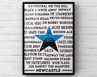 Newcastle United Word Cloud Print