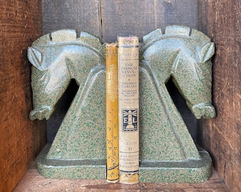 Vintage Trojan Horse Bookends // Equestrian // Arrco/Saxon Co.