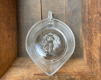 Vintage Glass Citrus Press // French Citrus Juicer // Lemon squeezer