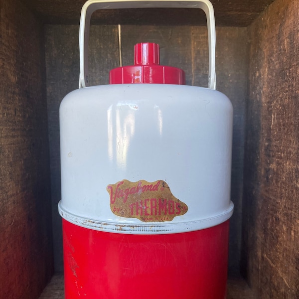 RARE Red Color // Vintage Vagabond 1 Gallon Water Cooler Jug // Camping Thermos