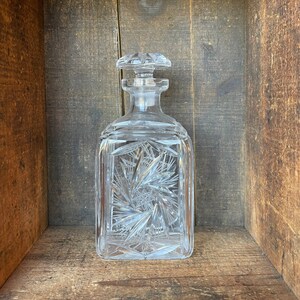 RARE // Vintage Crystal Decanter // Clear and Hand-cut