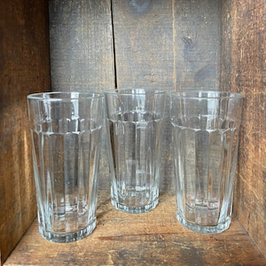 Three Vintage Libbey Clear Glasses // Milk Shake Tumbler // 6 inch // Cocktail Highball
