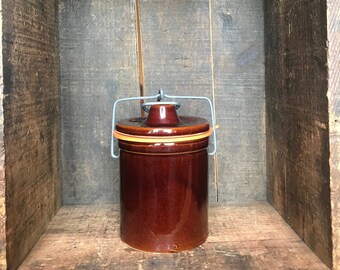 Vintage Cheese Crockery with metal bale and Rubber Seal // Circa 1950